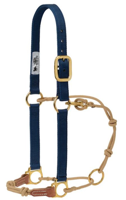 Weaver Horseman's Halter - Navy/Tan Large 