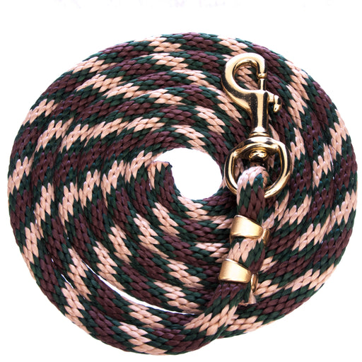 Poly Twisted Lead Ropes,  10' - Hunter/Brown/Tan  