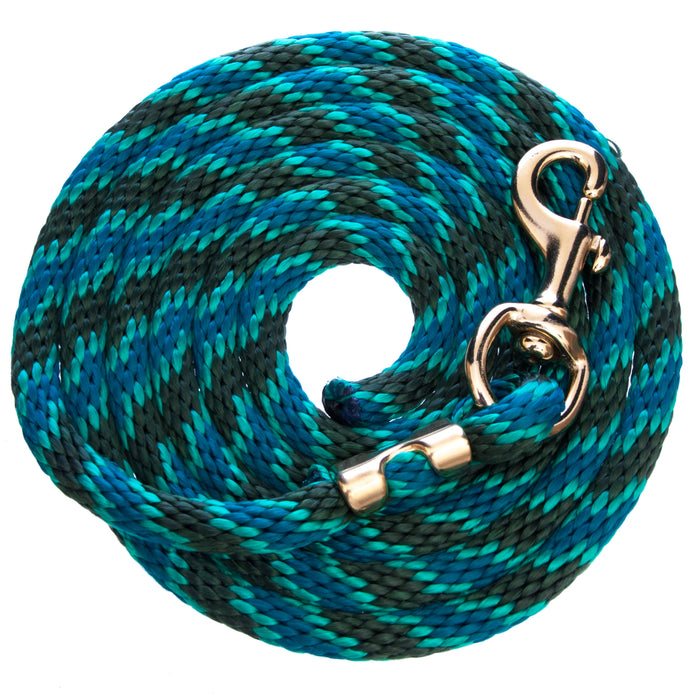 Poly Twisted Lead Ropes,  10' - Hunter/Kelly/Teal  