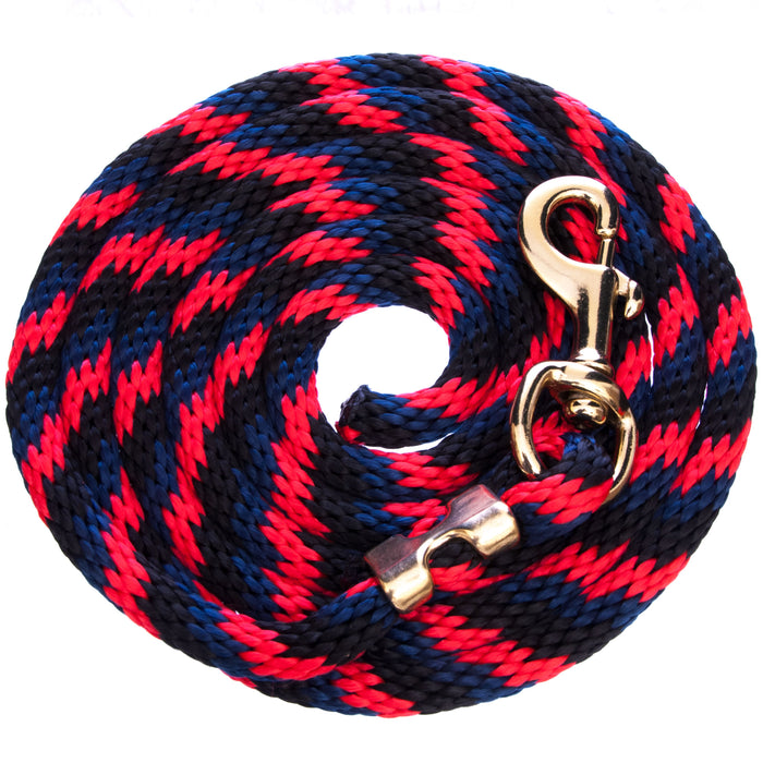 Poly Twisted Lead Ropes,  10' - Navy/Red/Black  