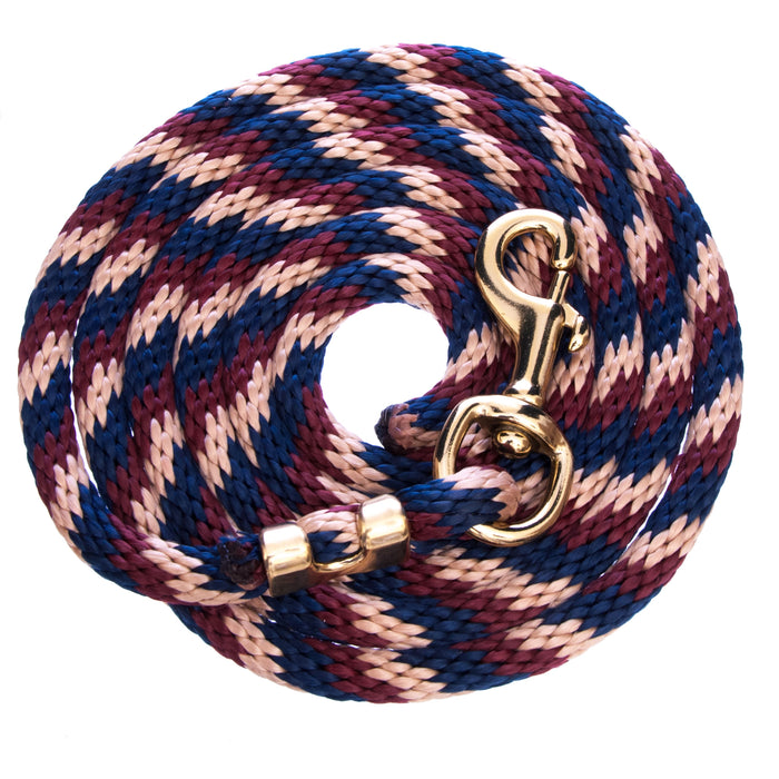 Poly Twisted Lead Ropes,  10' - Navy/Tan/Burgundy  