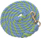 Weaver Colored Cotton Lead Ropes with Solid Brass Snap, 10' L - Lime/Blue  