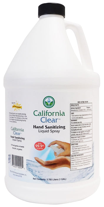 California Clear Liquid Hand Sanitizer Spray - 1 gallon California Clear Hand Sanitizer Liquid Spray  