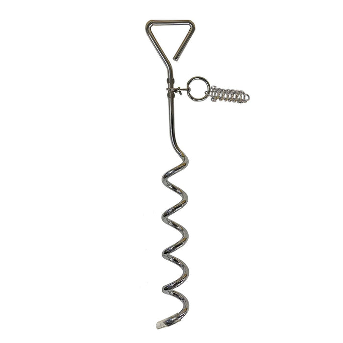 Walk About Tie - Out Dog Spiral Stake, Silver - Jeffers - Animal & Pet Supplies > Pet Containment Systems