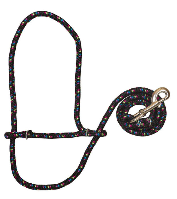 Poly Rope Sheep Halter/Lead with Snap, 52" - Blk/Pnk/Purp/Bl/Lime  