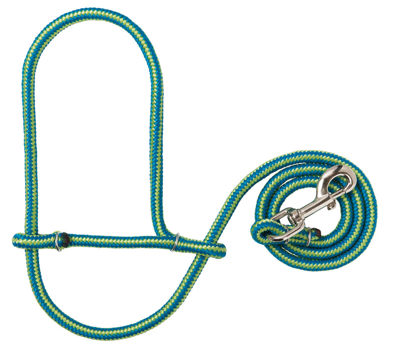 Poly Rope Sheep Halter/Lead with Snap, 52" - Lime/Blue  