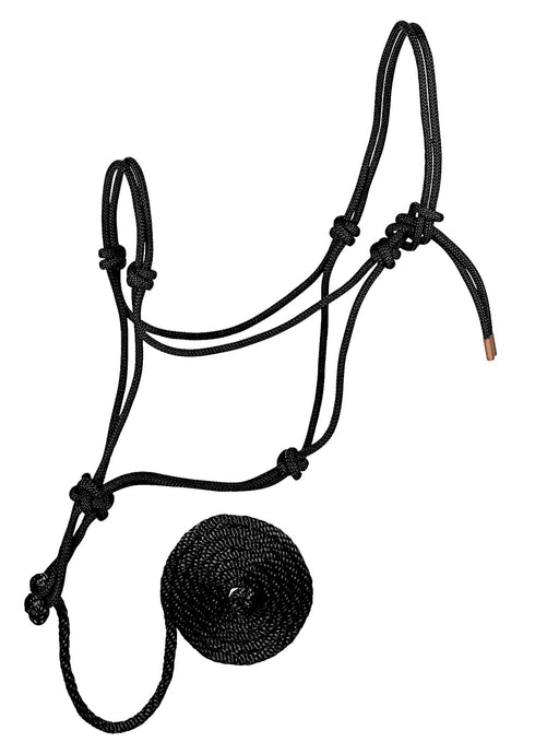 Weaver Leather Diamond Braid Rope Halter with Lead - Black  