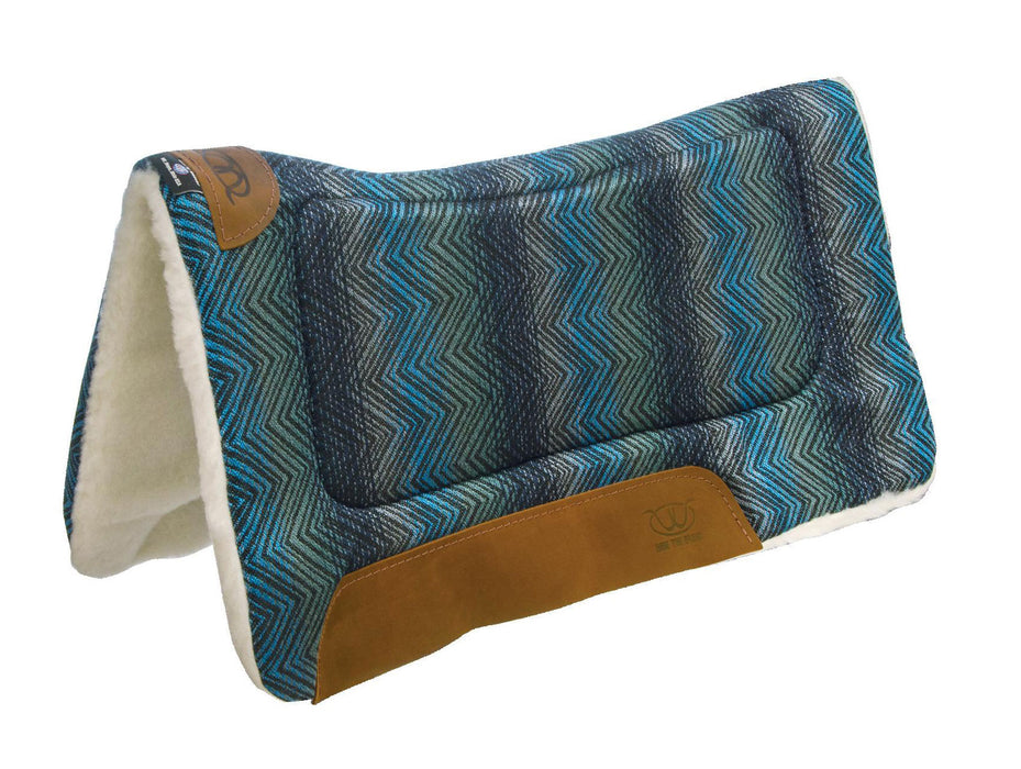 Weaver All-Purpose Contoured Saddle Pad, 32" x 32" - Blue Chevron  