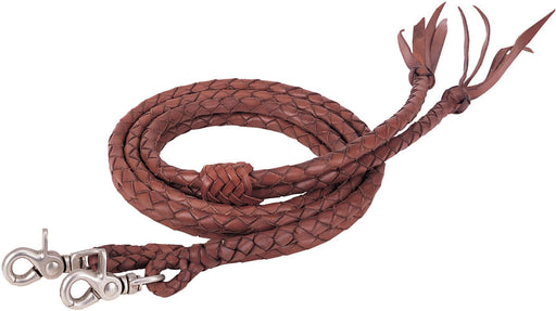 Round Braided Latigo Split Reins, 1/2" X 7' -   