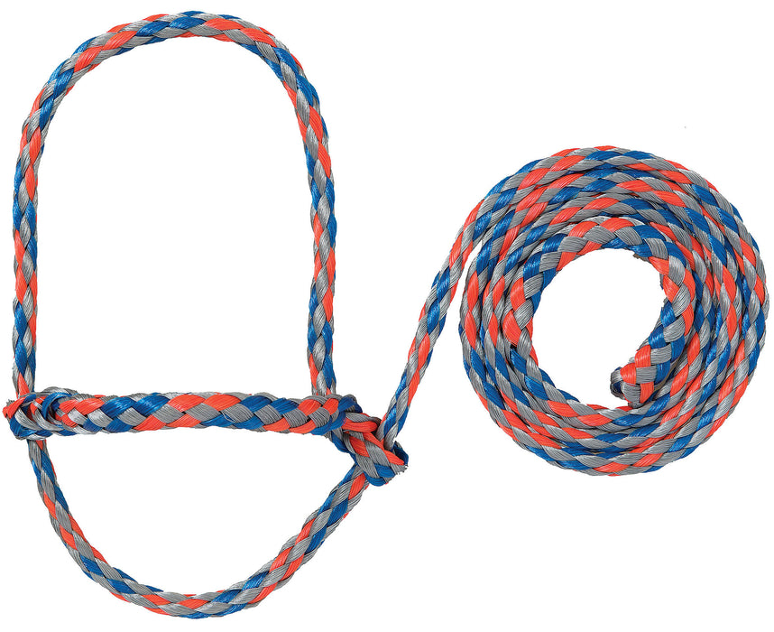 Weaver Leather Sheep & Goat Poly Rope Halter - Blue/Orange/Gray  