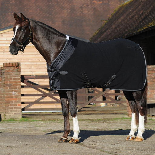 WeatherBeeta Anti - Static Standard Neck Fleece Cooler, Black/Silver - Jeffers - Horse Supplies > Horse Blankets & Sheets