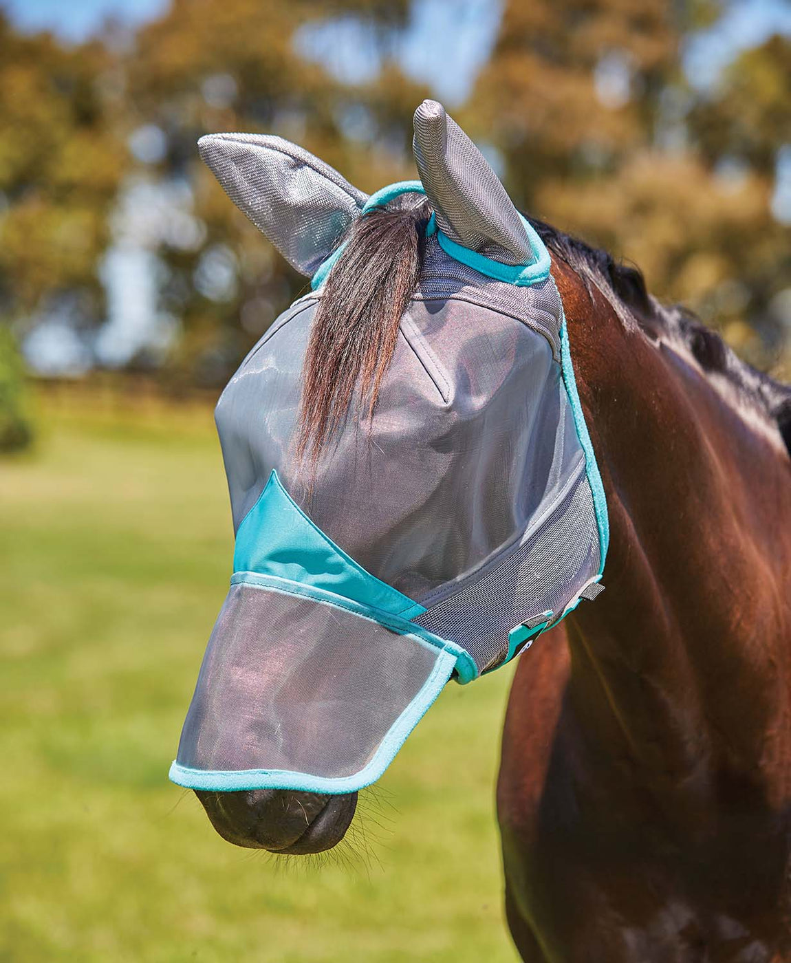 Fly Mask WeatherBeeta ComFITec Deluxe Fine Mesh Fly Mask with Ears & Nose for ...