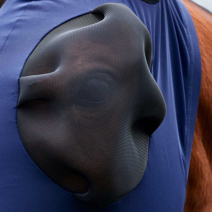 WeatherBeeta ComFITec Luxe Stretch Fly Mask with Ears & Nose, Navy - KOBBQ - Navy - Medium - 2