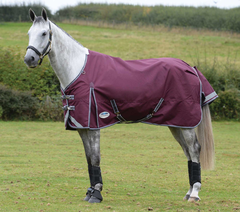 WeatherBeeta ComFITec Plus Dynamic II Standard Neck Horse Blanket - 1200D, 220g Medium Weight, Waterproof, Breathable - 0V5HD - 69 in - Maroon/Gray/White - 2