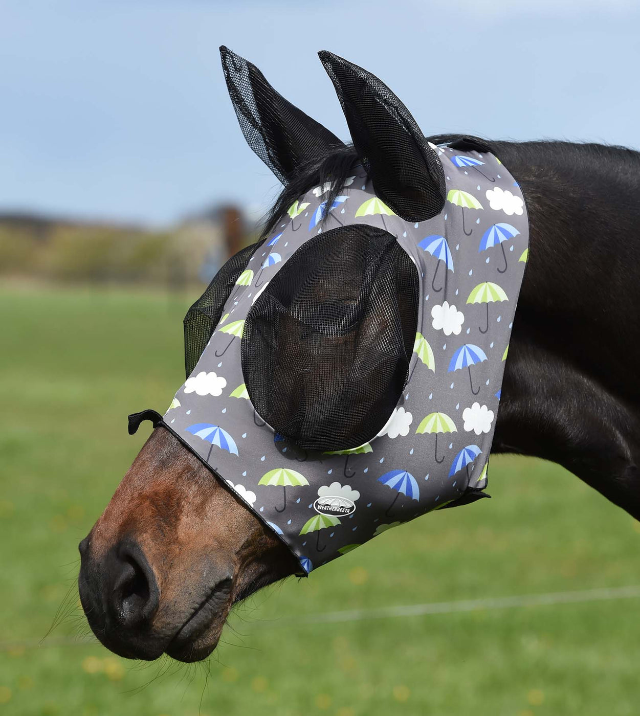 Fly Mask WeatherBeeta Deluxe Stretch Bug Eye Saver Fly Mask w Ears for Horses ...