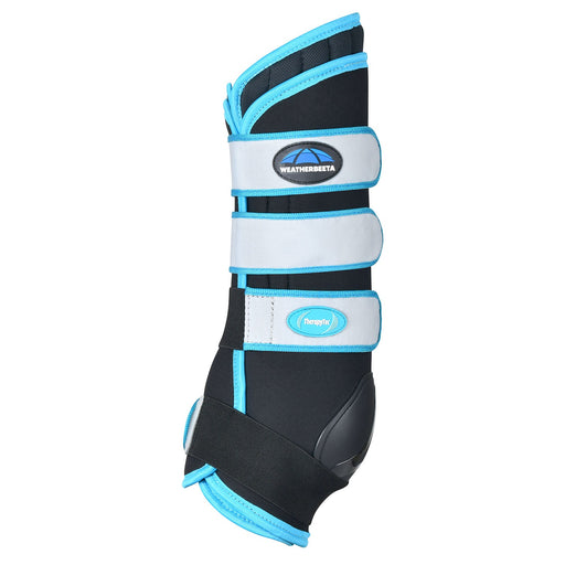 WeatherBeeta Equine Therapy - Tec Stable Boot Wraps - KOACV - Black/Blue - Small - 2 ct - 2