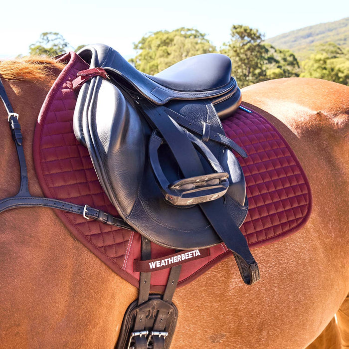 WeatherBeeta Prime Air - Tec Jump Shaped Equine Saddle Pad for English Riding - KOAGS - Burgundy - Large - 4