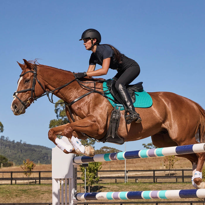 WeatherBeeta Prime Air - Tec Jump Shaped Equine Saddle Pad for English Riding - KOAGW - Dark Turquoise - Large - 9
