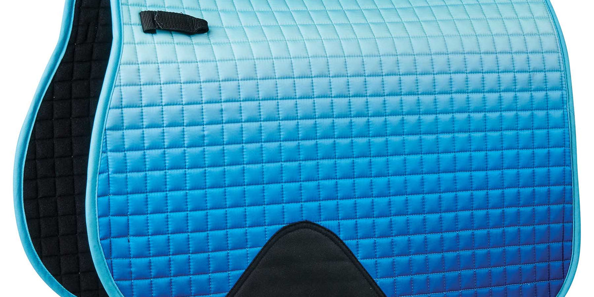 thumbnail image 2 of WeatherBeeta Prime Ombre Dressage Saddle Pad - Lagoon Mist Color, Full Size 2 of 3