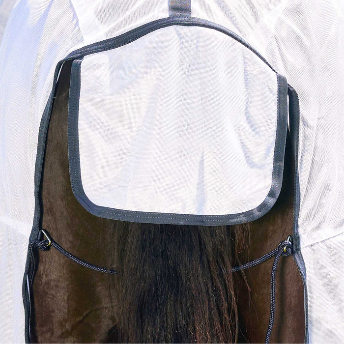 WeatherBeeta Saxon Combo Neck Mesh Horse Fly Sheet with Belly Wrap - KOBBG - White / Navy - 66" - 15