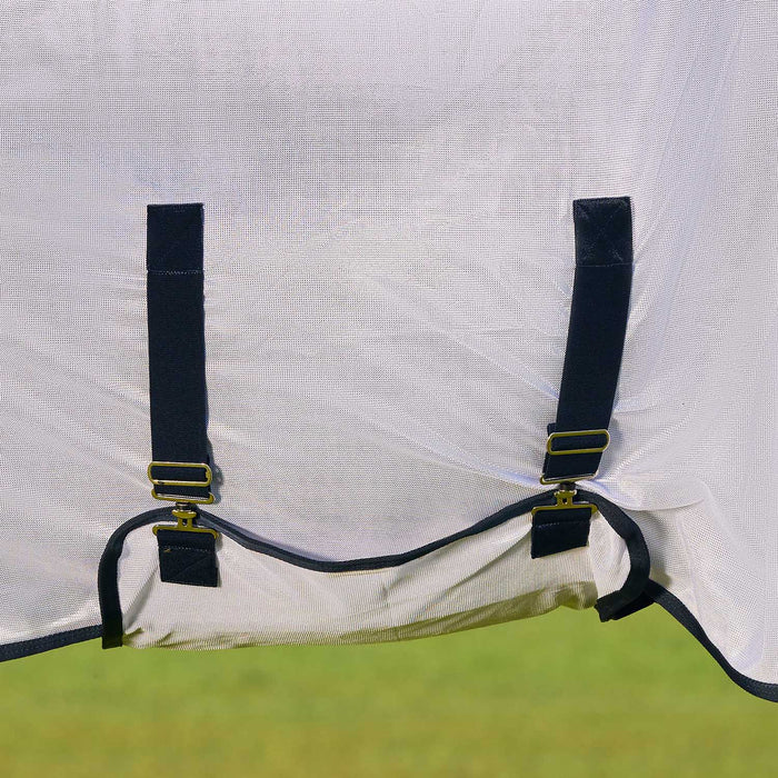 WeatherBeeta Saxon Combo Neck Mesh Horse Fly Sheet with Belly Wrap - KOBBG - White / Navy - 66" - 13