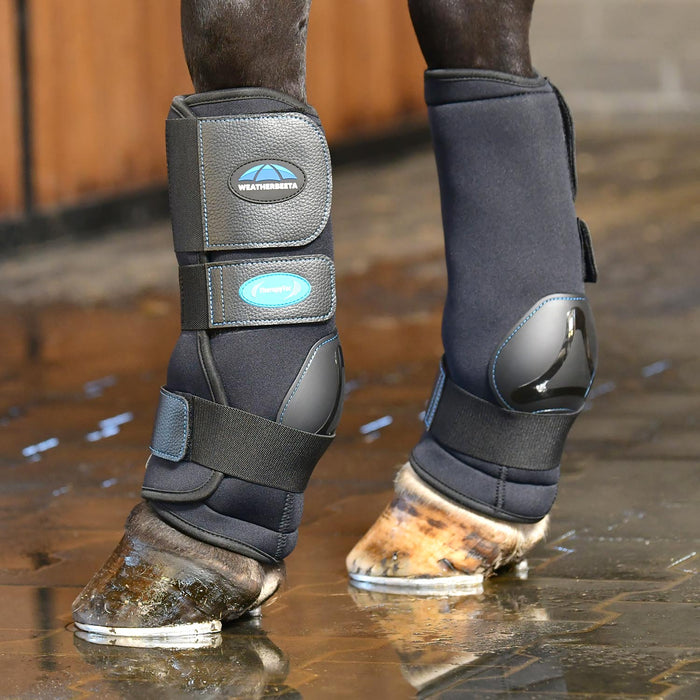 WeatherBeeta Therapy - Tec II Ultra Cool Ice Boots for Horses – Hypo - Freeze Gel, Fetlock Protection, Adjustable - KOAD6 - Black - Large - 1 Boot - 2