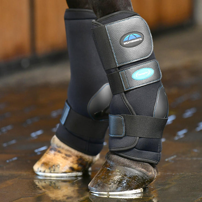 WeatherBeeta Therapy - Tec II Ultra Cool Ice Boots for Horses – Hypo - Freeze Gel, Fetlock Protection, Adjustable - KOAD6 - Black - Large - 1 Boot - 6