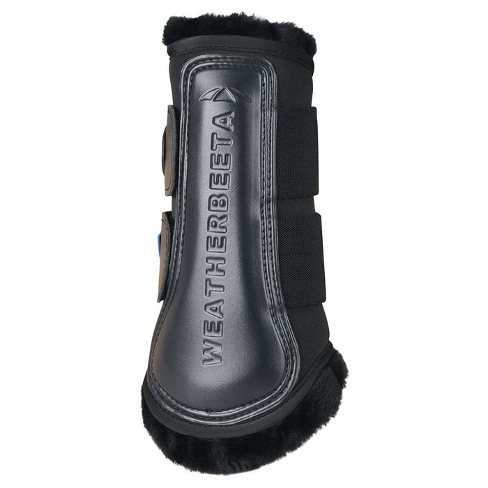 WeatherBeeta Tough - Tec Comfy Fleece Brushing Boots for Horses - KOAAX - Black/Black - Small - 2 ct - 4