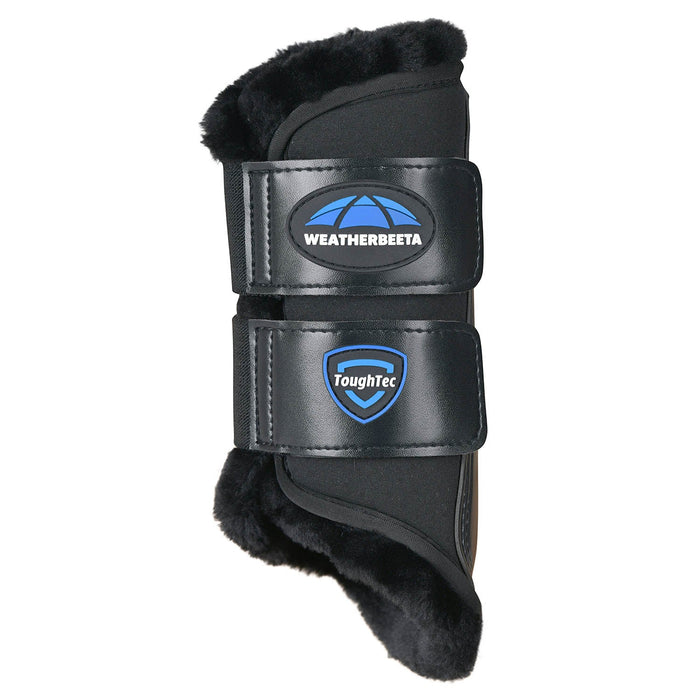 WeatherBeeta Tough - Tec Comfy Fleece Brushing Boots for Horses - KOAAX - Black/Black - Small - 2 ct - 3