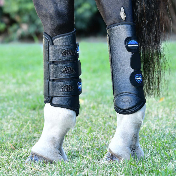 WeatherBeeta Tough - Tec Eventing Hind Boots for Horses - KOACD - Black - Medium - 1