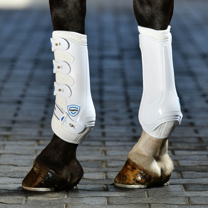 WeatherBeeta Tough - Tec Hard Shell Dressage Boots for Horses - KOACJ - White - Medium - 2 ct - 11
