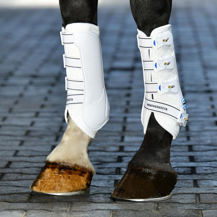 WeatherBeeta Tough - Tec Hard Shell Dressage Boots for Horses - KOACJ - White - Medium - 2 ct - 12