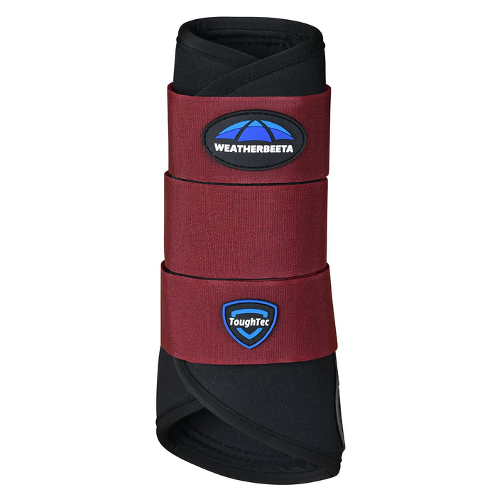 WeatherBeeta Tough - Tec Prime Brushing Boots for Horses, 2 ct - KOAA8 - Black/Burgundy - Small - 2 ct - 8
