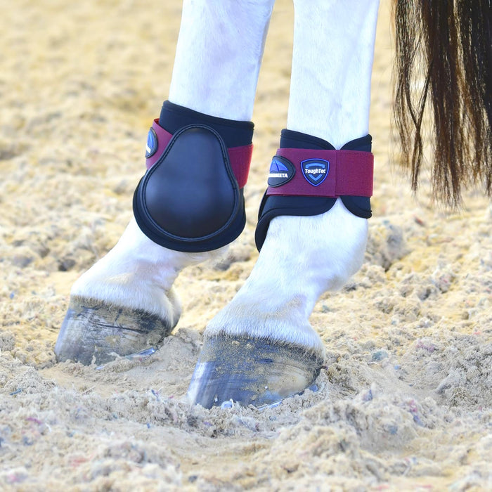 WeatherBeeta Tough - Tec Prime Fetlock Boots for Horses - KOABR - Black/Burgundy - Small - 2 ct - 9