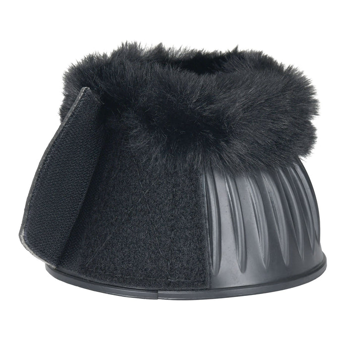 WeatherBeeta Tough - Tec Prime Fleece Trim Rubber Bell Boots for Horses - KOADZ - Black/Black - Small - 2 ct - 7