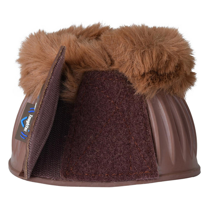 WeatherBeeta Tough - Tec Prime Fleece Trim Rubber Bell Boots for Horses - KOAE3 - Brown/Brown - Small - 2 ct - 12