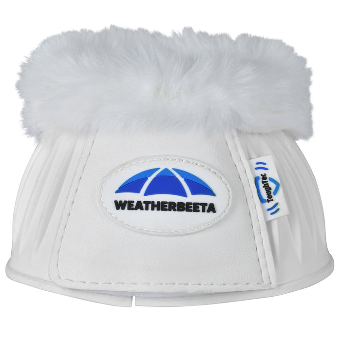 WeatherBeeta Tough - Tec Prime Fleece Trim Rubber Bell Boots for Horses - KOAEJ - White/White - Small - 2 ct - 37