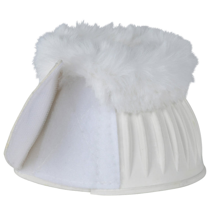 WeatherBeeta Tough - Tec Prime Fleece Trim Rubber Bell Boots for Horses - KOAEJ - White/White - Small - 2 ct - 36