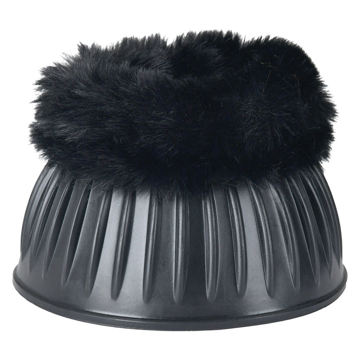 WeatherBeeta Tough - Tec Prime Fleece Trim Rubber Bell Boots for Horses - KOAEM - Black/Grey - Small - 2 ct - 4