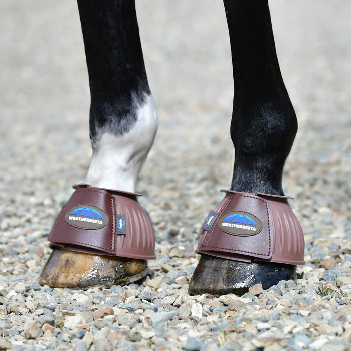WeatherBeeta Tough - Tec Prime Rubber Bell Boots for Horses - KOADB - Brown/Brown - Small - 2 ct - 10
