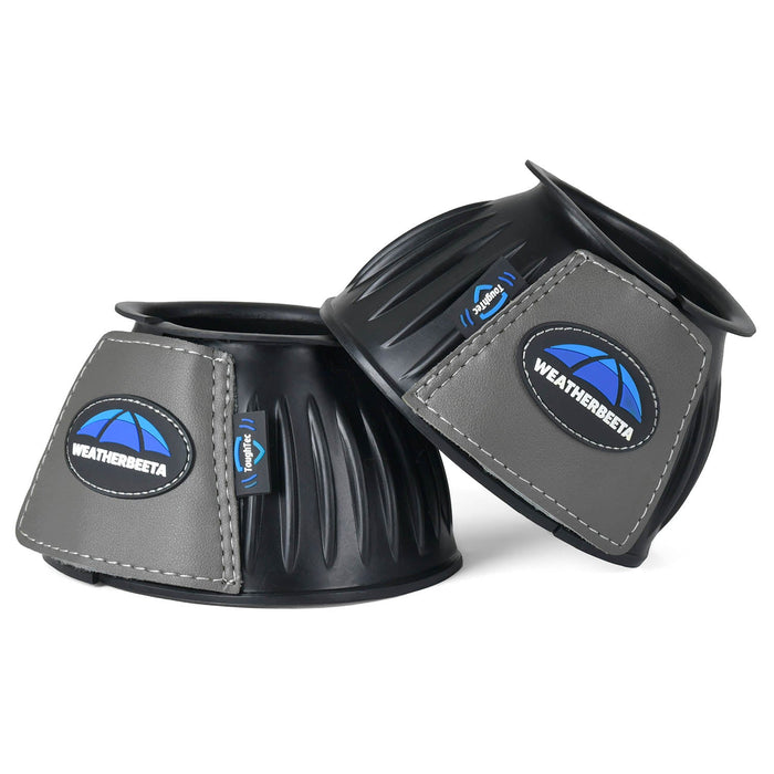 WeatherBeeta Tough - Tec Prime Rubber Bell Boots for Horses - KOADV - Black/Grey - Small - 2 ct - 36