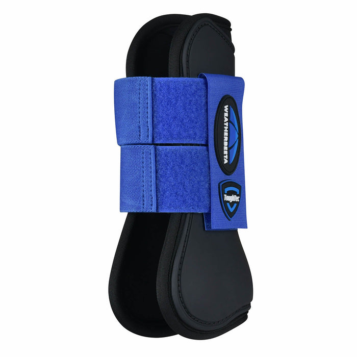 WeatherBeeta Tough - Tecc Prime Open Front Boots for Horses - KOABF - Black/Cobalt - Small - 2 ct - 14