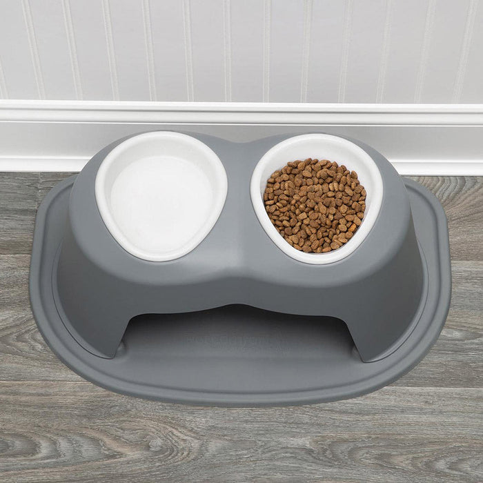 WeatherTech Double High Pet Feeding System, Plastic Bowl - WTD2D - Dark Grey - 8" High, 8 oz - 3