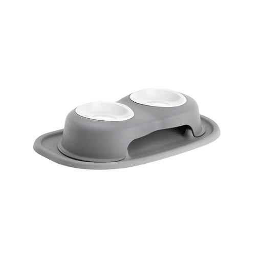WeatherTech Double High Pet Feeding System, Plastic Bowl - WTD2D - Dark Grey - 8" High, 8 oz - 1