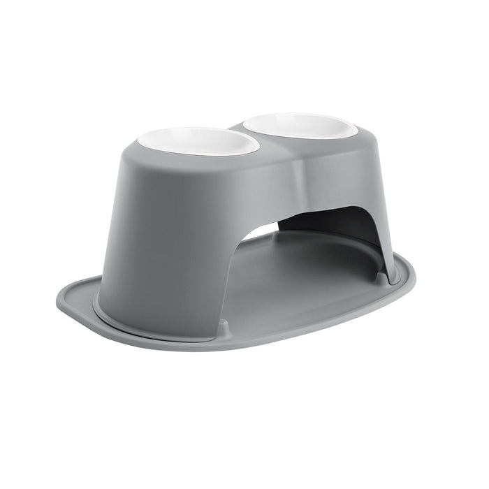 WeatherTech Double High Pet Feeding System, Plastic Bowl - WTD2R - Dark Grey - 10" High, 64 oz - 19