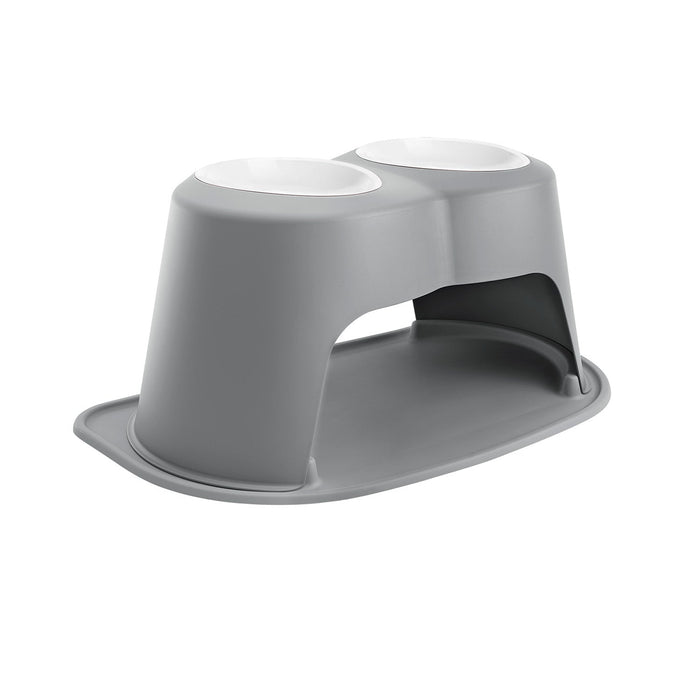 WeatherTech Double High Pet Feeding System, Plastic Bowl - WTD2X - Dark Grey - 14" High, 96 oz - 25