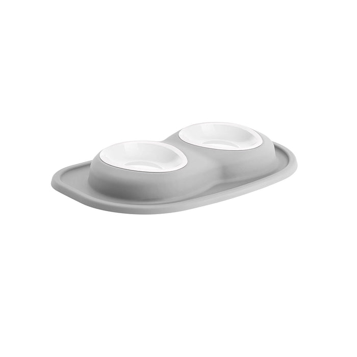WeatherTech Double Low Pet Feeding System, Plastic Bowls - WTD36 - Light Grey - 16 oz - 11