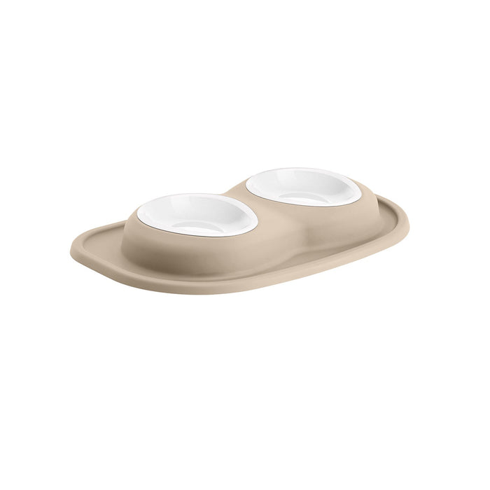 WeatherTech Double Low Pet Feeding System, Plastic Bowls - WTD37 - Tan - 16 oz - 12
