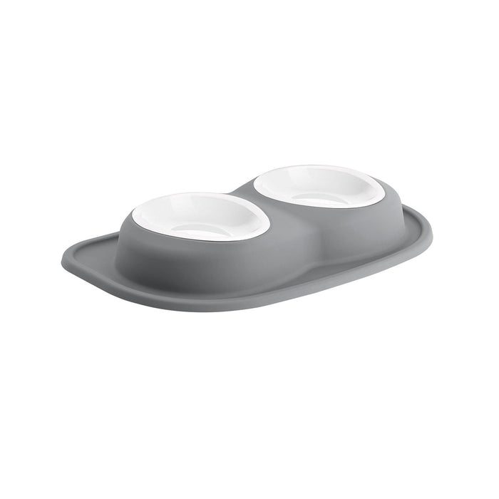 WeatherTech Double Low Pet Feeding System, Plastic Bowls - WTD38 - Dark Grey - 32 oz - 13