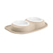 WeatherTech Double Low Pet Feeding System, Plastic Bowls - WTD3D - Tan - 64 oz - 18